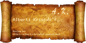 Alberti Kristóf névjegykártya
