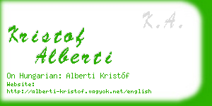 kristof alberti business card